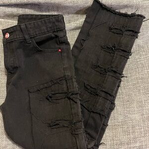Stylish Black Distressed Boys Jeans Sz 12Y